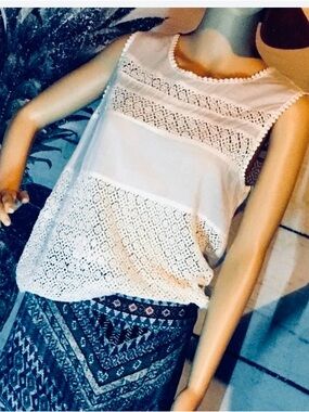 Bohemian White Sz. M Top